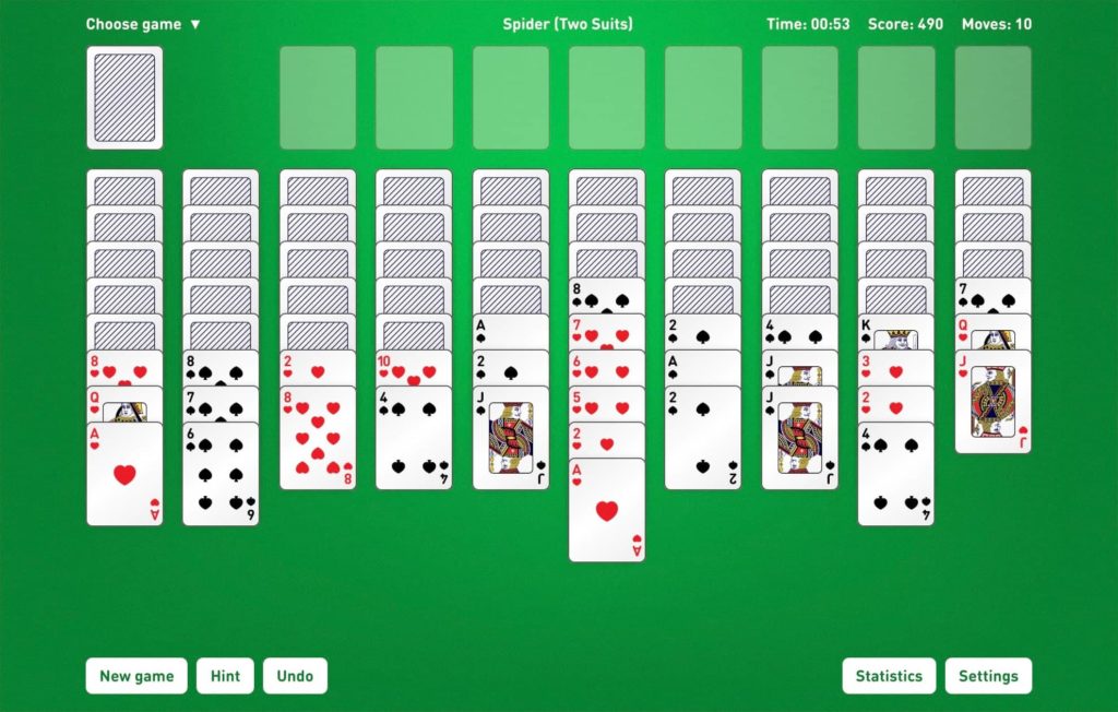 spider solitaire directions